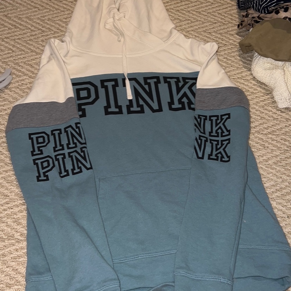 Size small blue white and grey hoodie